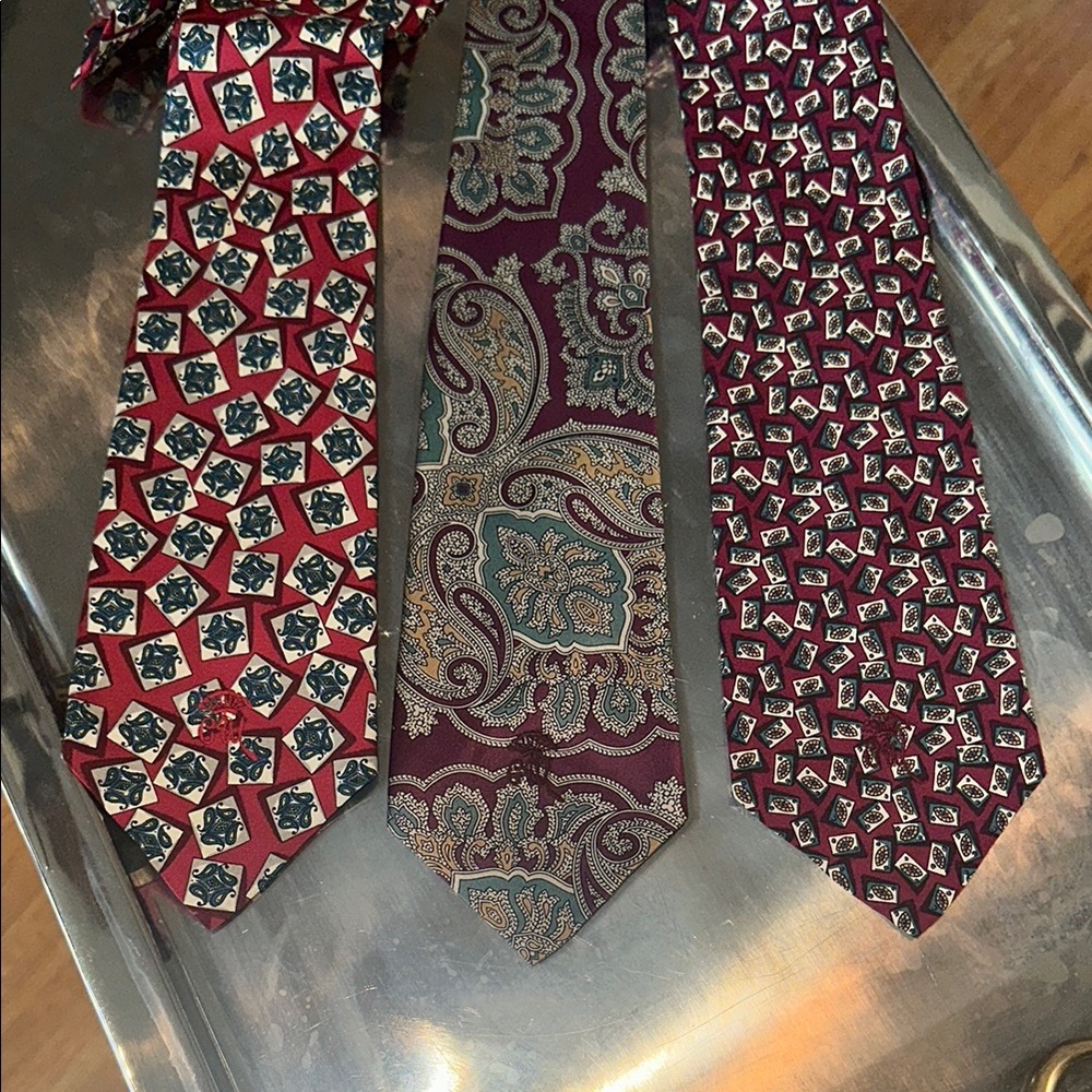 Elegant Paisley and Geometric Patterned Ties - Red and Burgundy